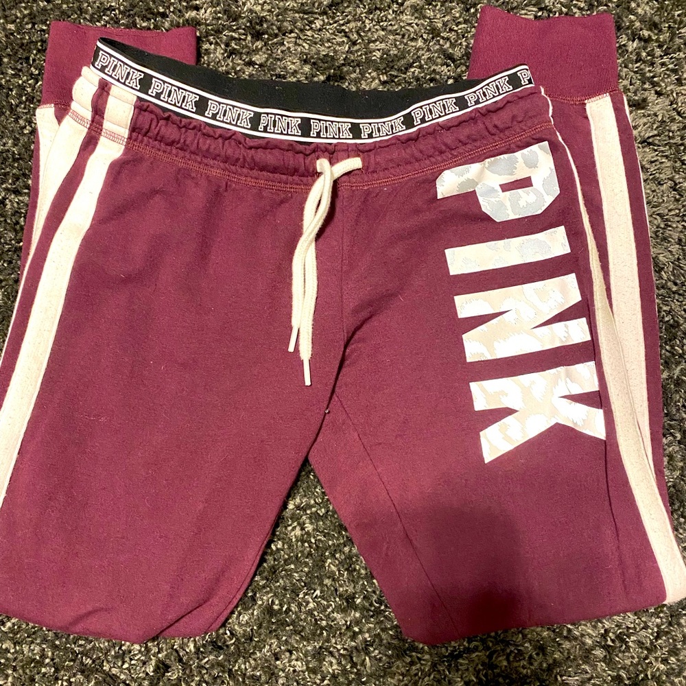 Burgundy color Small Victoria secret joggers!